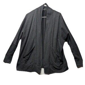 prAna Centerpiece Wrap Sweater Cardigan Gray Organic Cotton Size Medium Womens